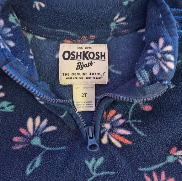 OshKosh B'gosh Navy Floral Fleece Sweater - Picture 3 of 3